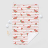 スイカ、ハート、ストライプ夏のパターン ゴルフタオル (インサイチュ)