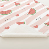 スイカ、ハート、ストライプ夏のパターン シェルパブランケット (3/4)