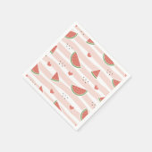 スイカ、ハート、ストライプ夏のパターン スタンダードカクテルナプキン (角)