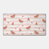 スイカ、ハート、ストライプ夏のパターン デスクマット (正面)