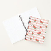 スイカ、ハート、ストライプ夏のパターン ノートブック (内部)