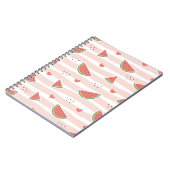 スイカ、ハート、ストライプ夏のパターン ノートブック (左側)