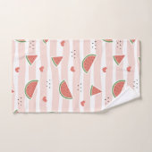 スイカ、ハート、ストライプ夏のパターン バスタオルセット (ハンドタオル)