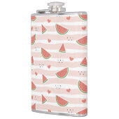 スイカ、ハート、ストライプ夏のパターン フラスク (左)