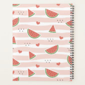 スイカ、ハート、ストライプ夏のパターン プランナー手帳 (裏面)