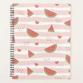 スイカ、ハート、ストライプ夏のパターン プランナー手帳 (正面)