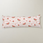 スイカ、ハート、ストライプ夏のパターン ボディピロー (裏面)