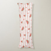 スイカ、ハート、ストライプ夏のパターン ボディピロー (正面縦)