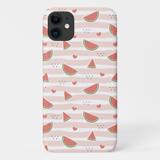 スイカ、ハート、ストライプ夏のパターン Case-Mate iPhoneケース (裏面)