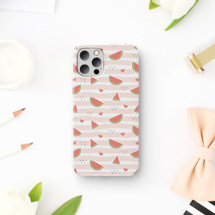 スイカ、ハート、ストライプ夏のパターン iPhone 11 ケース