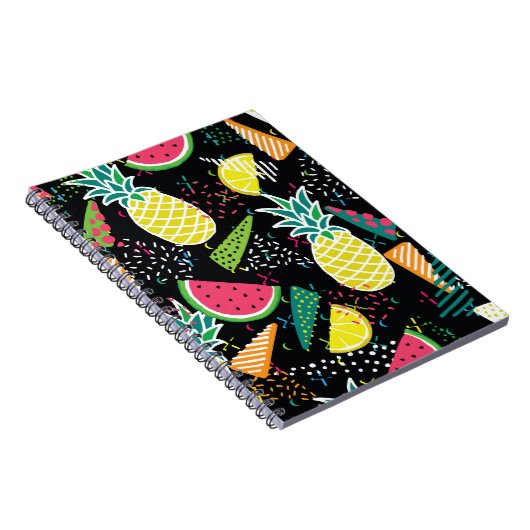 スイカ・パイナの手描きシームレスパターン ノートブック (右側)
