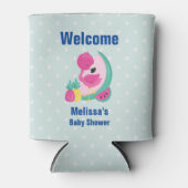 スイカ&パイナップル付きピンクフラミンゴ 缶クーラー (正面)