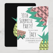 スイカ パイナップル 幾何学 サプライズ パーティー 招待状 (正面/裏面)