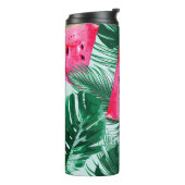 スイカ、パーム葉ス:熱帯シームレスパター タンブラー (回転左)