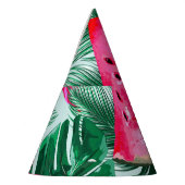 スイカ、パーム葉ス：熱帯シームレスパター パーティーハット (左)