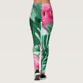 スイカ、パーム葉ス：熱帯シームレスパター レギンス (裏面)