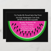 スイカ/ピクニック 招待状 (正面/裏面)