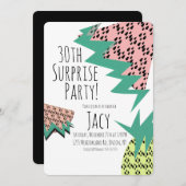 スイカ ピンアップジオメトリックサプライズパーティー 招待状 (正面/裏面)