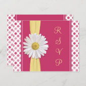 スイカ ピンク ポルカドット ウェディング 返信カード (正面/裏面)