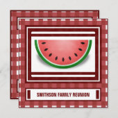 スイカ ファミリー リユニオン BBQ ピクニック ご招待 招待状 (正面/裏面)