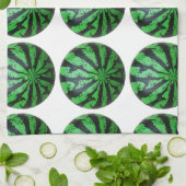 スイカ・フットボール/サッカーボール キッチンタオル (折り畳み)