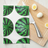 スイカ・フットボール/サッカーボール キッチンタオル (四つ折り)