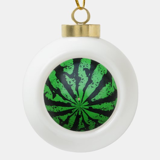 スイカ・フットボール/サッカーボール セラミックボールオーナメント (正面)