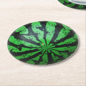 スイカ・フットボール/サッカーボール ラウンドペーパーコースター (アングル)