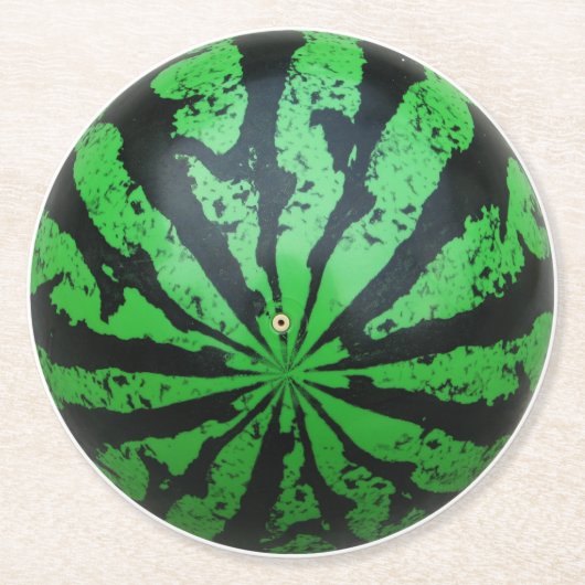 スイカ・フットボール/サッカーボール ラウンドペーパーコースター (正面)