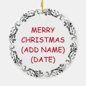 スイカ・プン・クリパーソナライズされたスマス セラミックオーナメント (裏面)