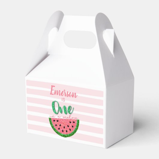 スイカ、メロンの1つ、お願い箱、誕生日 フェイバーボックス (正面サイド)
