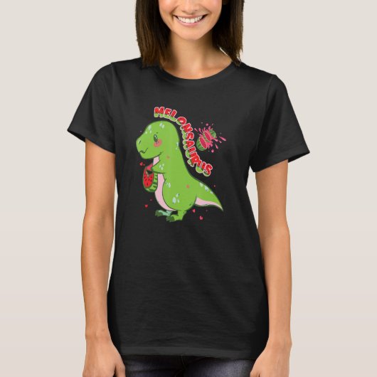 スイカ・メロンサウルス恐竜スイカ Tシャツ (正面)