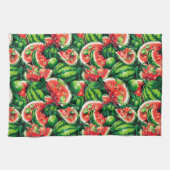 スイカ、ライム、スイカ離れのライム、小さなメロンf キッチンタオル (横)