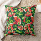 スイカ、ライム、スイカ離れのライム、小さなメロンf クッション (ブランケット)