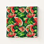 スイカ、ライム、スイカ離れのライム、小さなメロンf ノートブック (裏面)