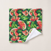 スイカ、ライム、スイカ離れのライム、小さなメロンf バスタオルセット (ウォッシュタオル)