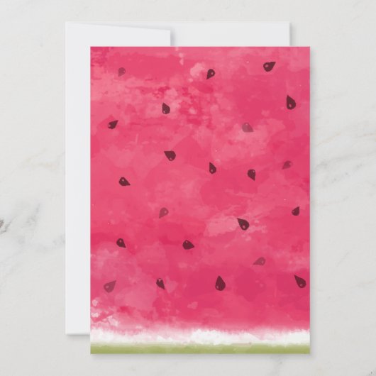 スイカ、夏のパーティー誕生日 招待状 (裏面)