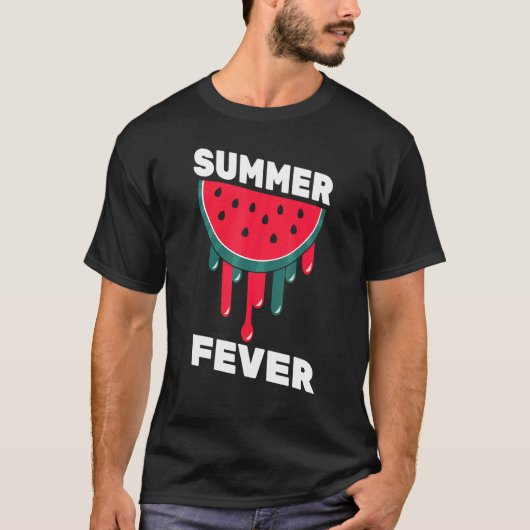 スイカ – 夏の熱 – メロン – フルーツ – ゲット Tシャツ (正面)