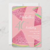 スイカ 水彩 手描き 招待状 (正面)