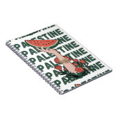 スイカ、花、パレスチナの文字リピート ノートブック (右側)