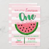 スイカ、1つのメロン招待状グリッター 招待状 (正面/裏面)