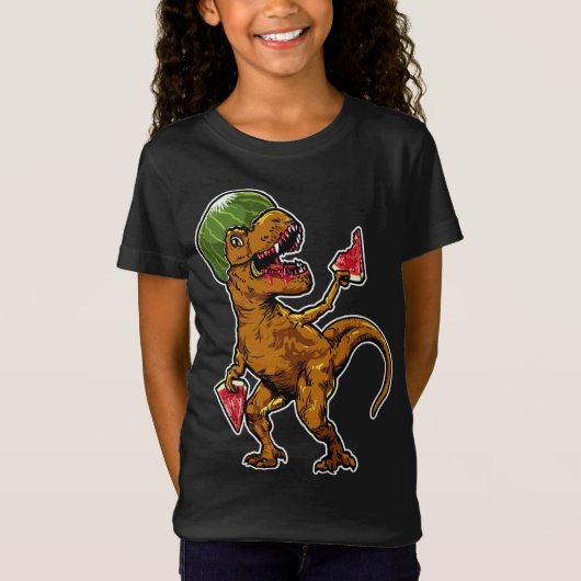 スイカT -レックス恐竜スイカ愛好家 Tシャツ (正面)