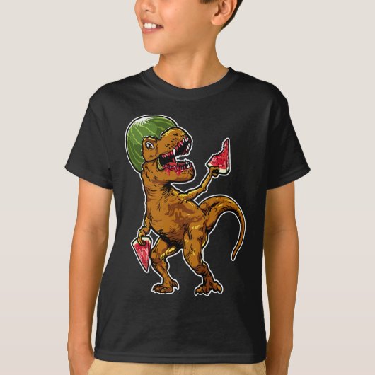 スイカT -レックス恐竜スイカ愛好家 Tシャツ (正面)