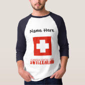 スイスおよびスイスパーソナライズされた国旗 Tシャツ (正面)