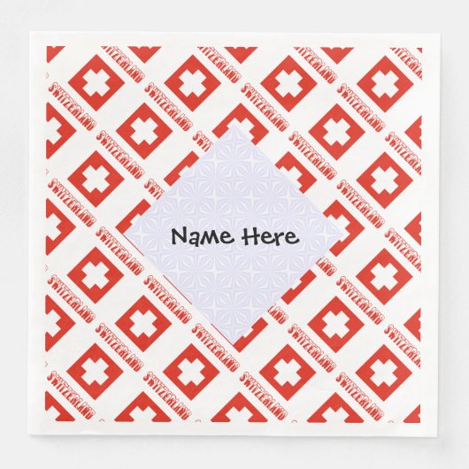 スイスおよびスイス国旗のタイル張りパーソナライズされた (正面)