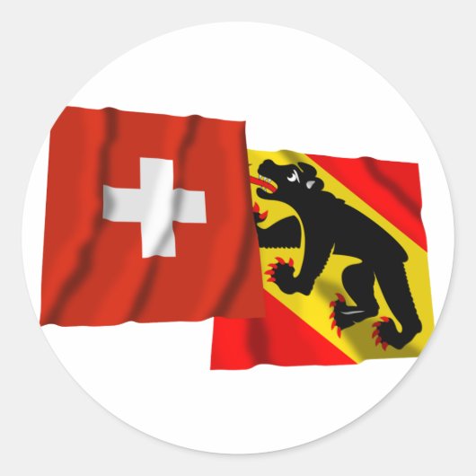 スイスおよびベルン国旗 ラウンドシール (正面)