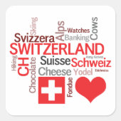 スイスお気に入りのツ – 私はスイスが大好き スクエアシール (正面)