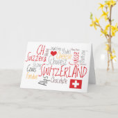 スイスからのチーズフォンデュ挨拶 カード (黄色い花)