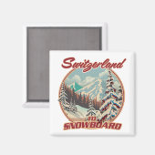 スイスからスノーボード マグネット (正面/裏面)