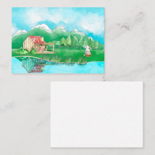 スイスかわいいバニー ノートカード (正面/裏面)